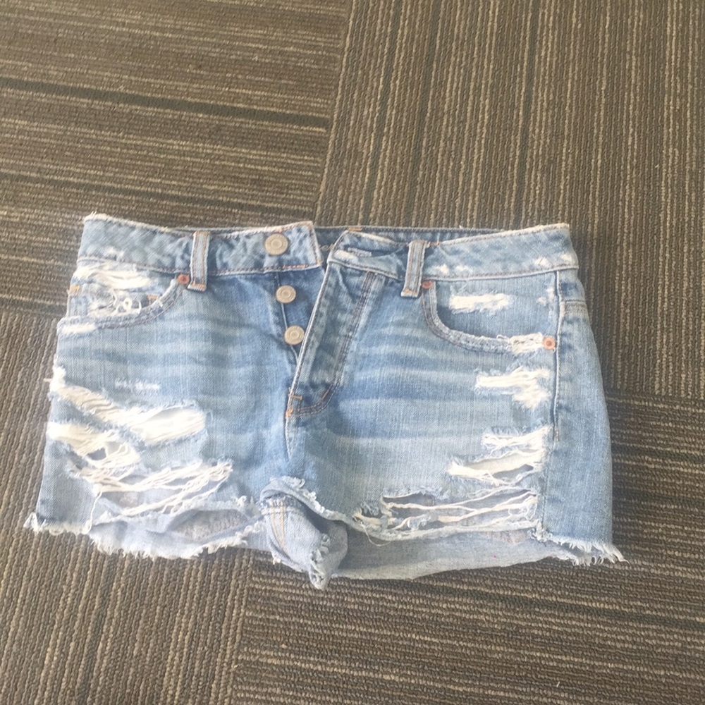 High waisted denim shorts
